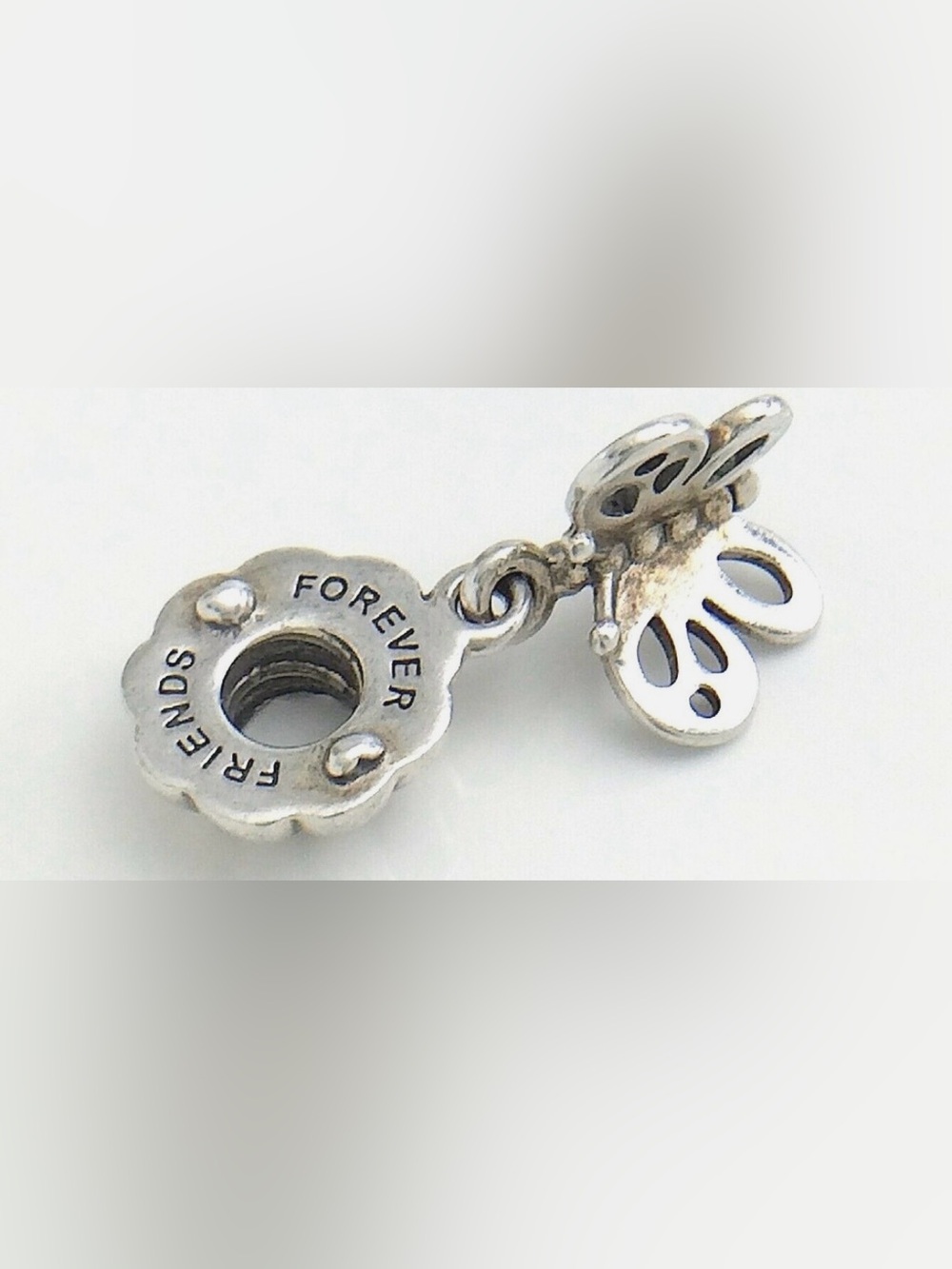 Authentic Pandora Retired Friends Forever Butterfly Dangle S925 Ale Charm